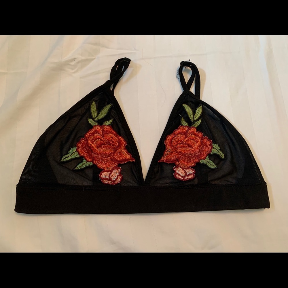 Stitched flower bralette